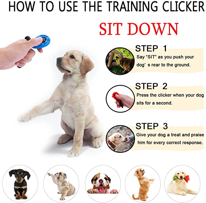 Clicker eficient pentru antrenamentul câinilor de companie cu curea de încheietura mâinii - 3