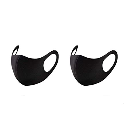 Máscara protectora de algodón reutilizable negra de moda
