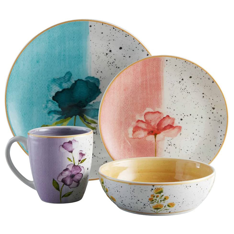 Hand Painted Armonia Floral Earthenware Dinner Set
