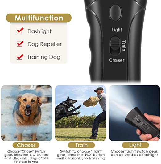 Dispositivo de disuasión de ladridos de perro entrenador ultrasónico de mano - 4 