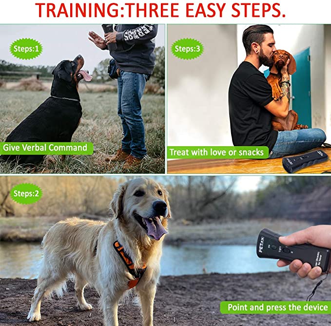 Elde Taşınabilir Ultrasonik Kovucu Eğitmen Köpek Havlama Caydırıcı - 6