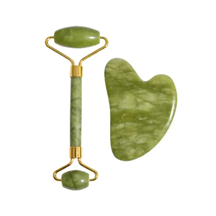 High Quality Facial Massager Natural Gua Sha Green Jade Roller