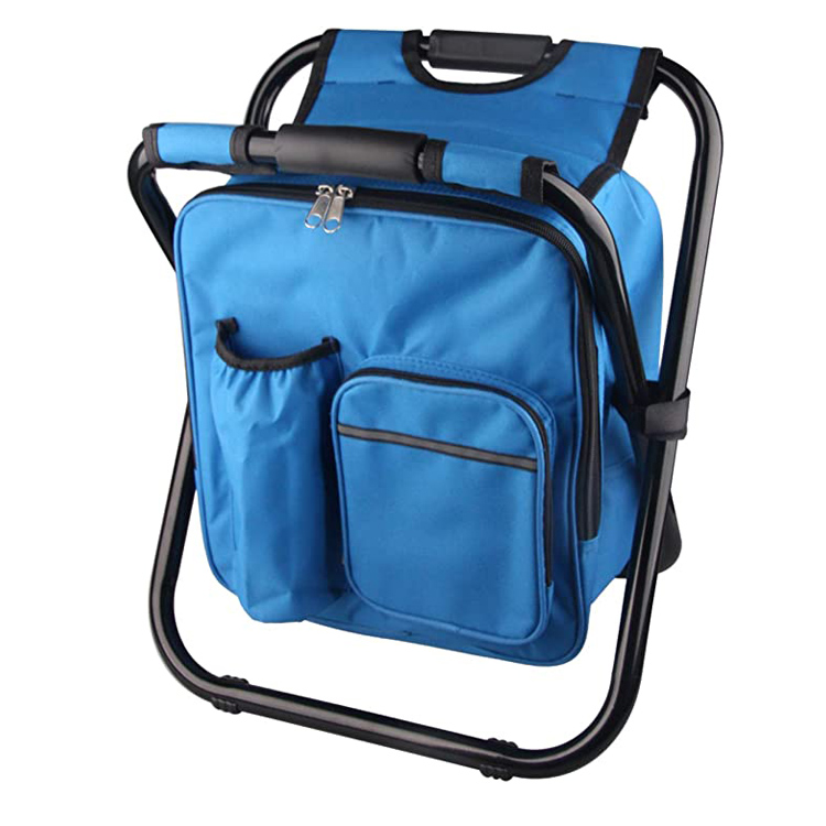Insulated Folding Beach Stool Backpack Cooler Chair