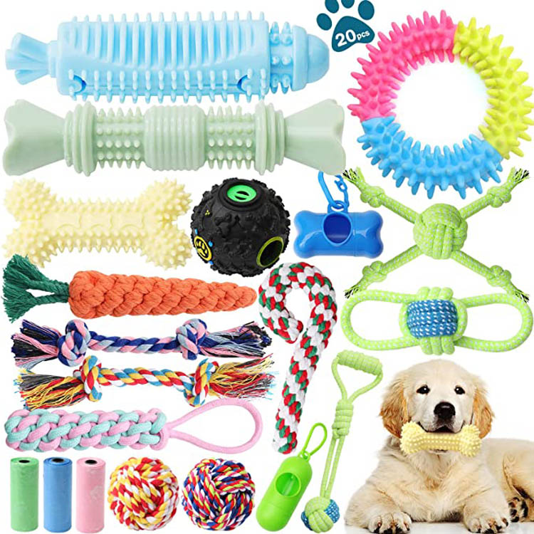 Interactive Pet Puppy Teething Dog Chew Toys Set