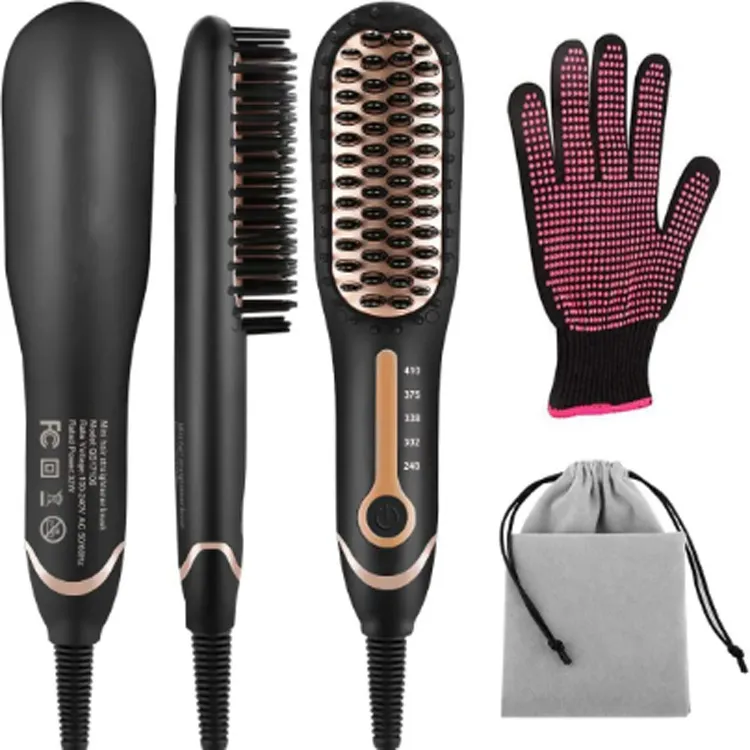 Iron Brush Hot Comb Ceramic Hair Styling Electric Straightener