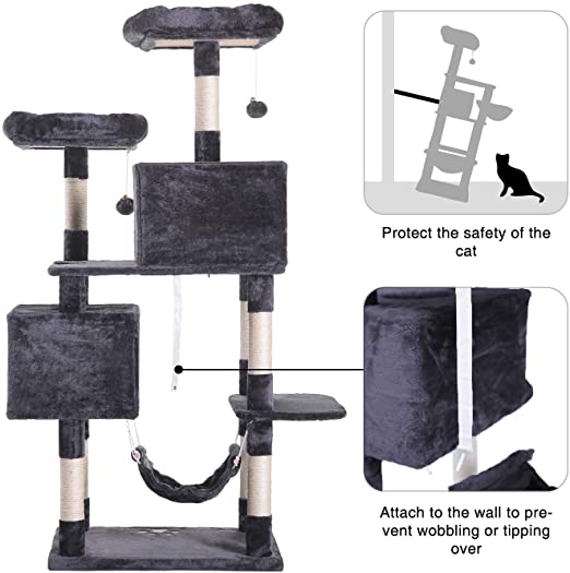 Kitten Activity Tower Sisal Scratch Post Plush Cat Tree Condo - 3