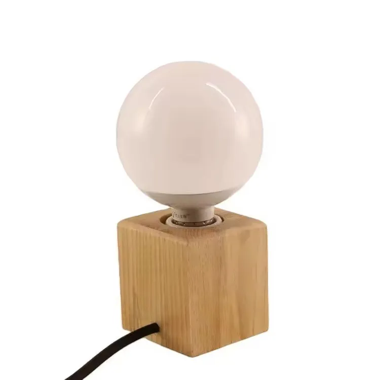 Led Vintage Edison Wooden Table Reading Bulb Desk Lamp