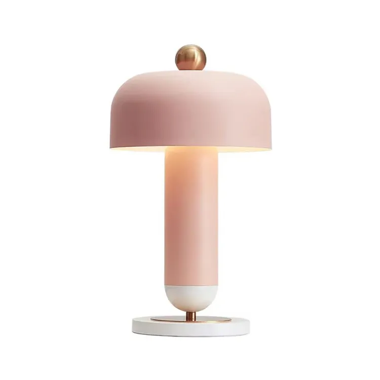 Mushroom Home Decor Villa Nordic Pink Metal Table Lamps