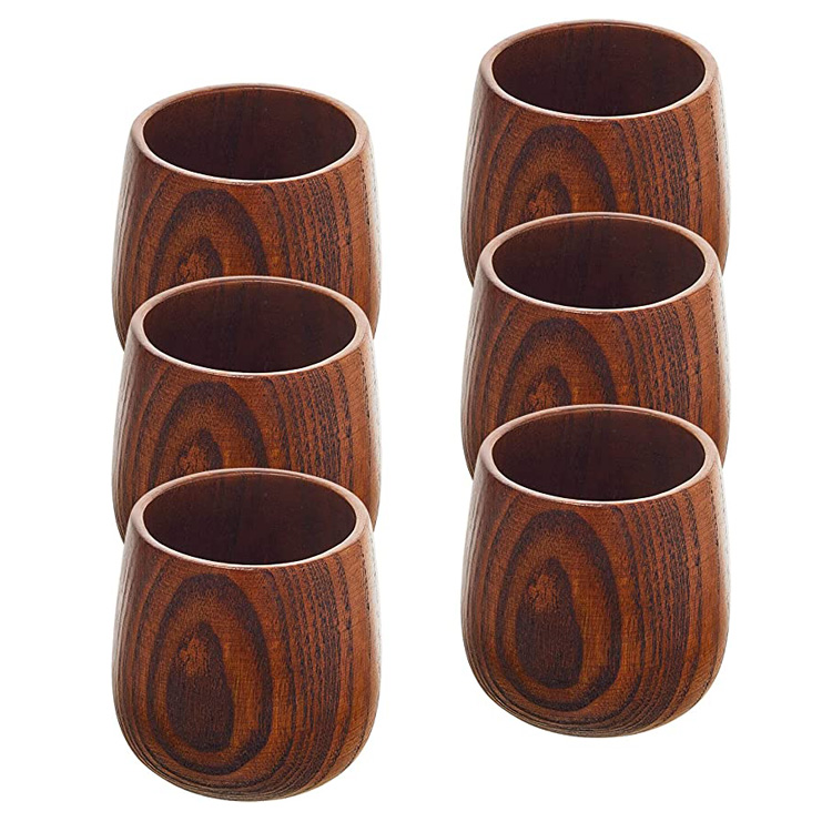 Natural Solid Drinking Coffee Mug Wooden Tea Cup