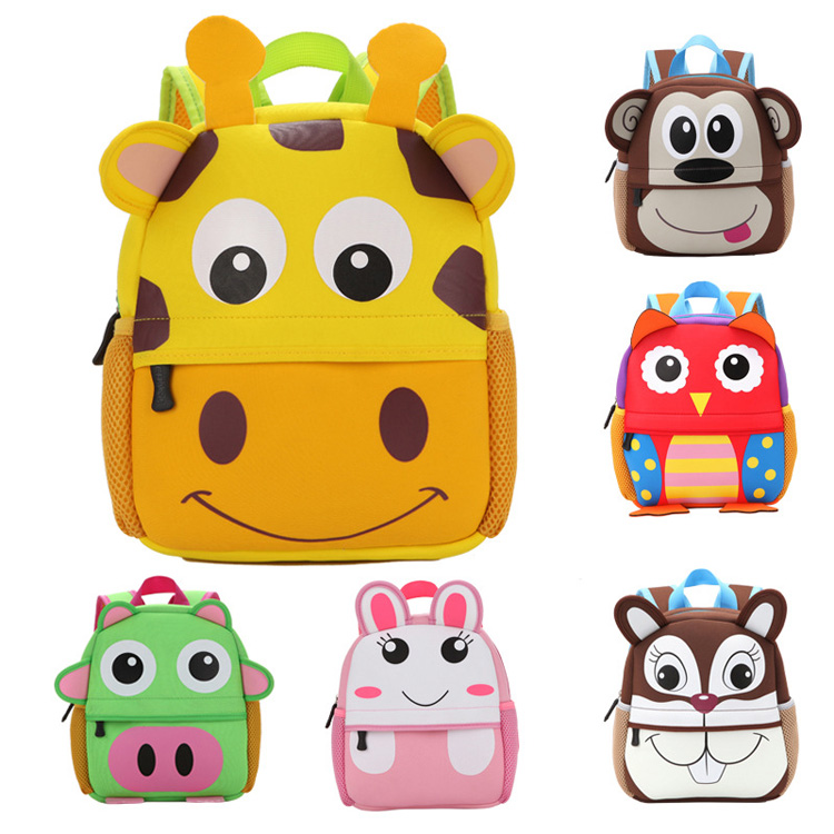 Neoprene School Bags Kindergarten Kids Cartoon Backpack