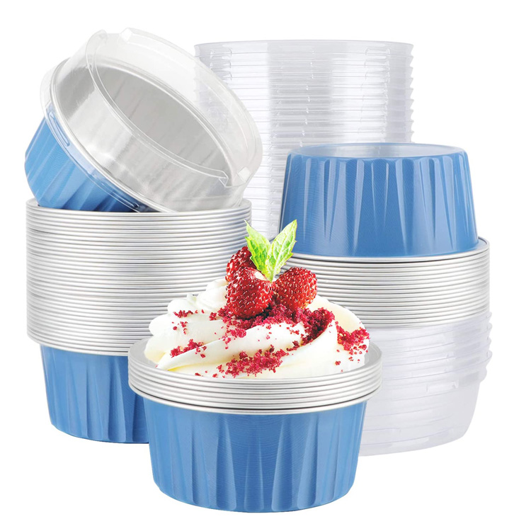 Party Muffin Liners Aluminum Foil Baking Cups with Lids