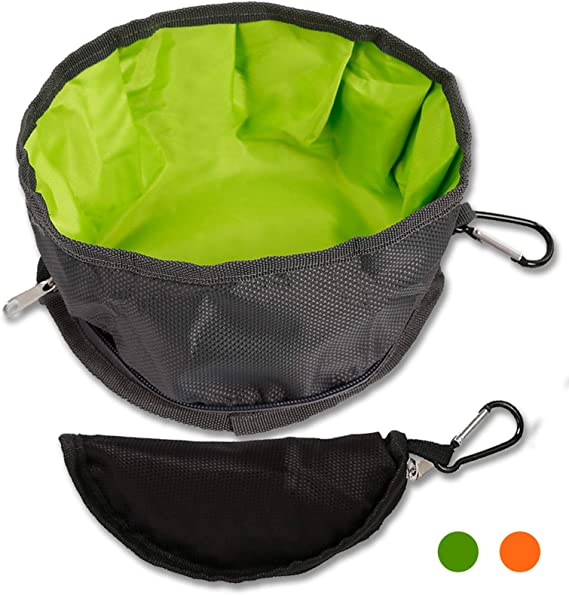 Portable Collapsible Dog Food Travel Bowl with Zipper