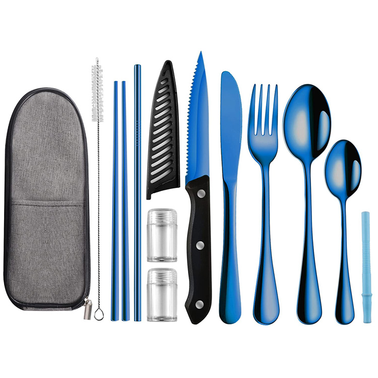 Portable Stainless Steel Camping Cutlery Travel Utensil Set
