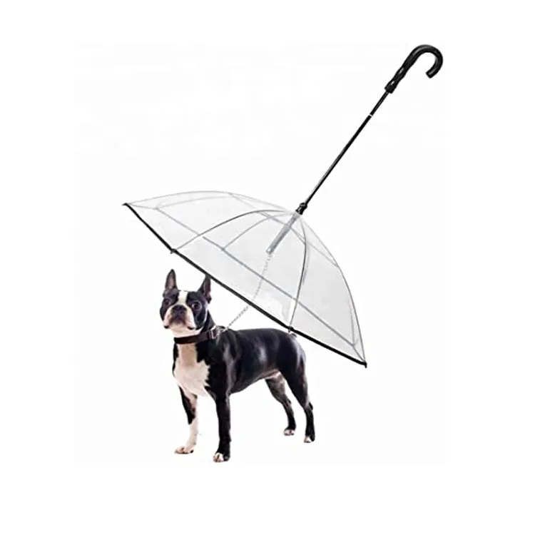 Puppy Raincoat Transparent Pet Dog Umbrella with Leah Holder