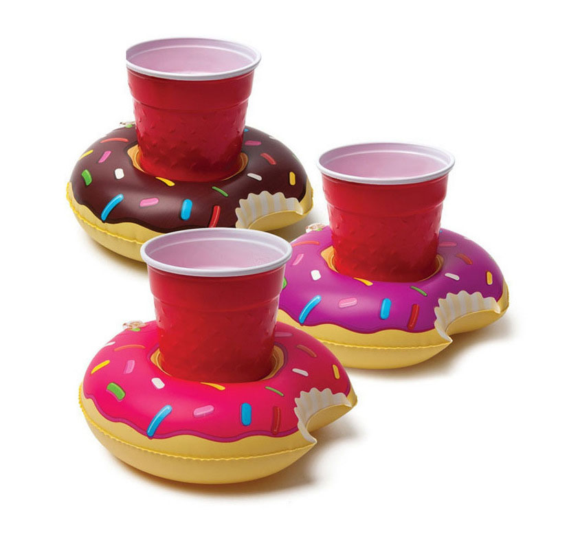 PVC Floating Inflatable Doughnut Cup Holder