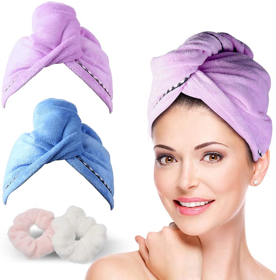 လျင်မြန်သော Microfiber ခြောက်သွေ့သောဆံပင် Turban Hat Towel Wrap