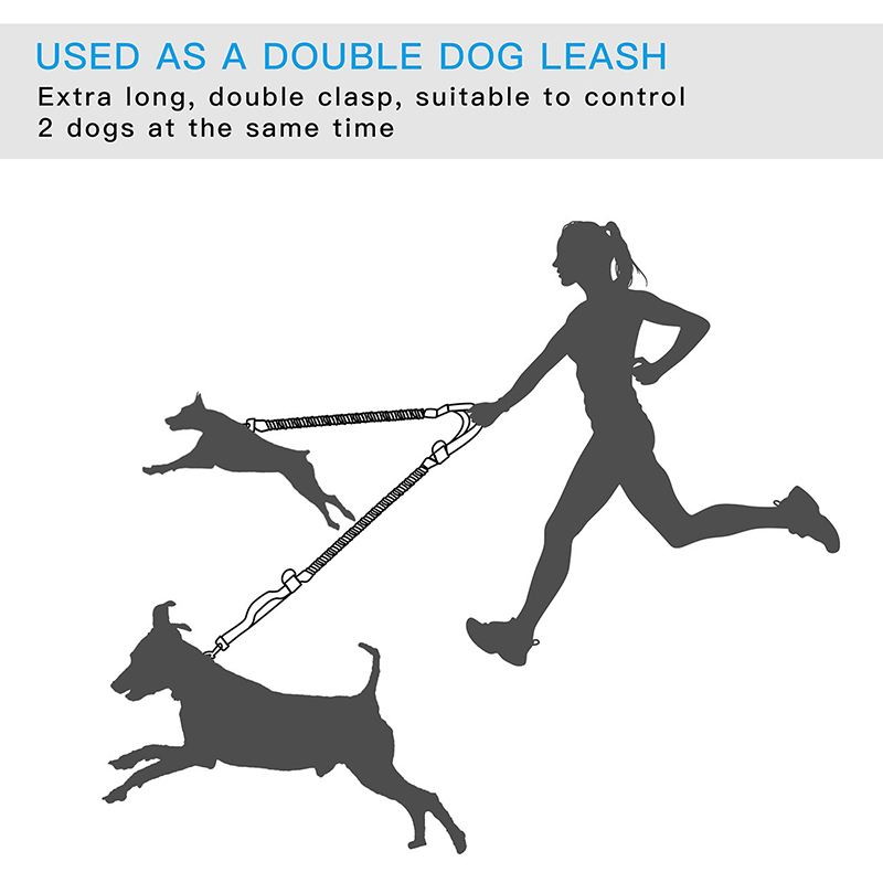 Odsevni dvojno oblazinjeni bungee tekaški pas za prostoročno uporabo - 5 