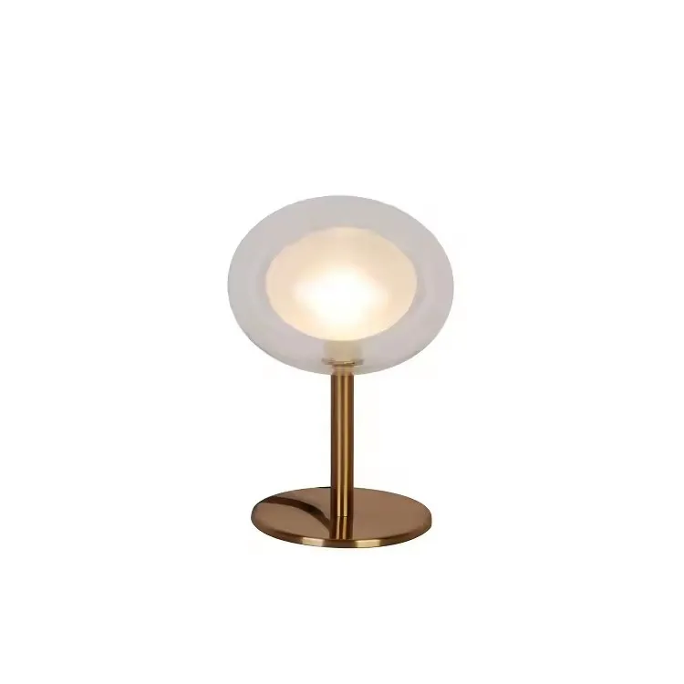 Round Glass Ball Hotel Desk Custom Metal Base Table Lamps