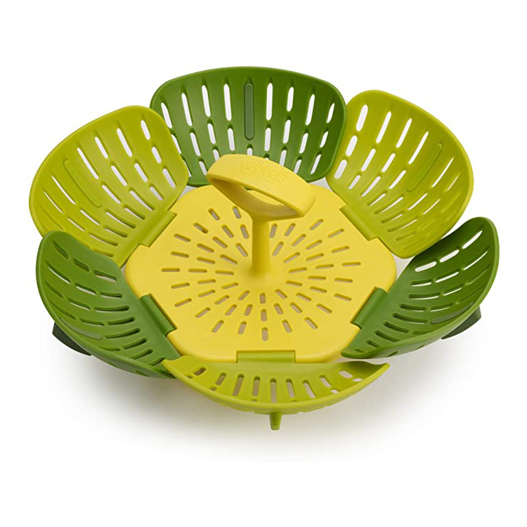 Silikon Folding Bloom Vegetabilsk Steamer Basket