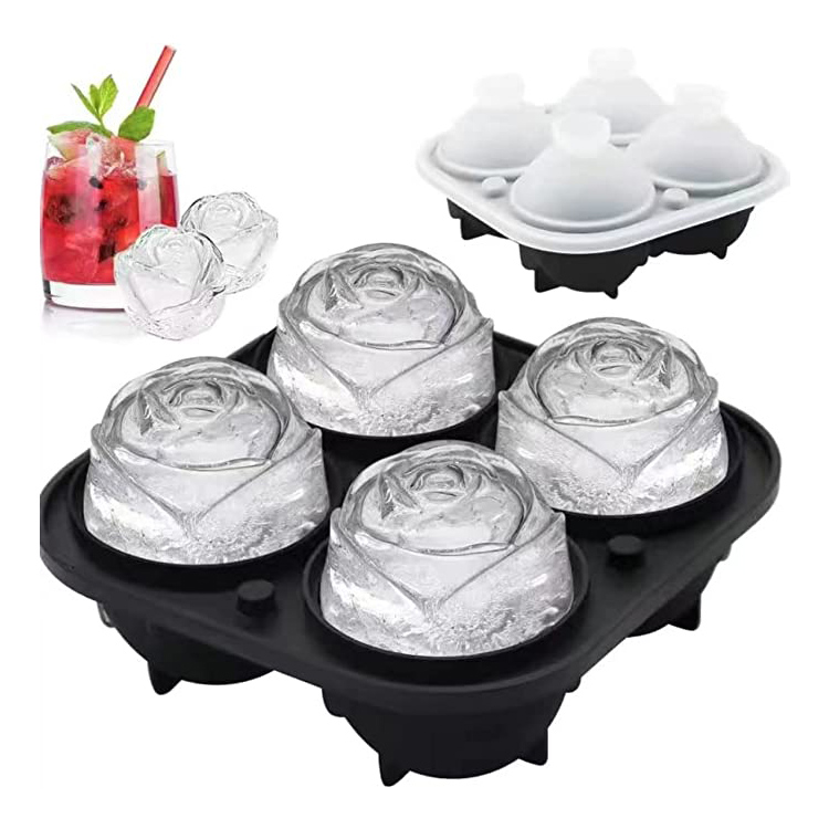 Novelty 3D Silicone Rose Ice Mold Cube Tray