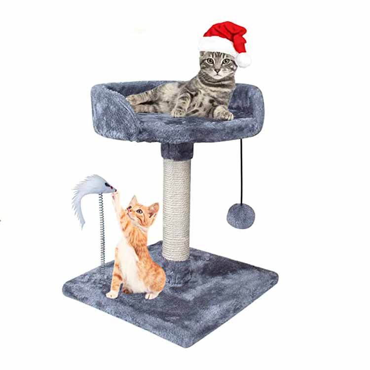 सिसल क्लाइम्बिंग स्क्रैचर पोष्ट बिल्ली गतिविधि ट्री टावर