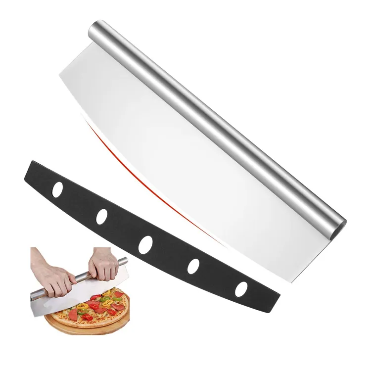 Резач за пицу од нерђајућег челика са заштитним поклопцем