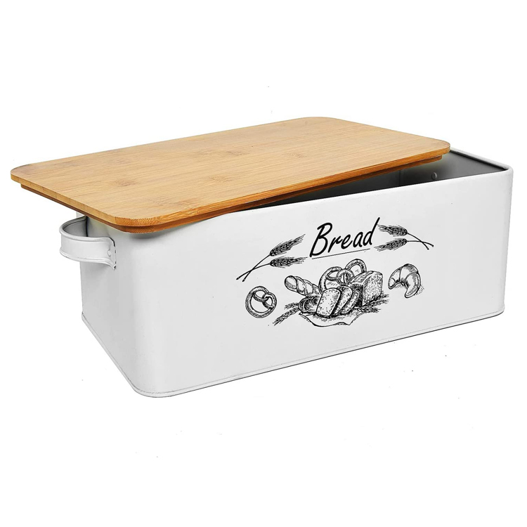 Vintage Style Metal Bread Container para sa Kitchen Counter