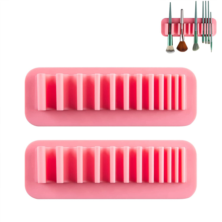 Wall-Mounted Silicone Cosmetic Makeup Brush Drying Rack