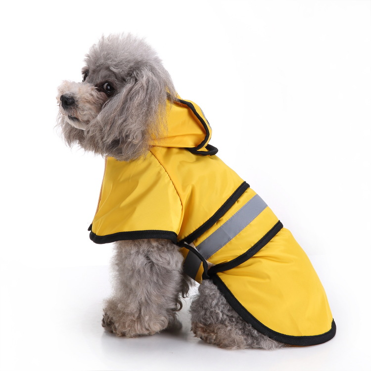 Waterproof Reflective Hooded Pet Rain Jacket Dog Raincoat