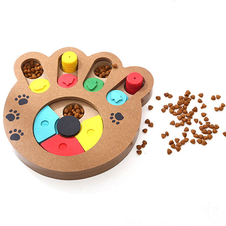Wooden Dog Food Treat Pet IQ Training Puzzle Toys