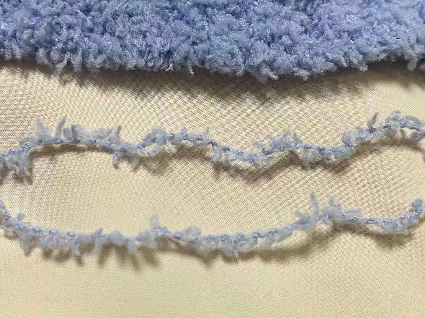 100% Polyester Elastic Fancy Yarn 8.4NM Eyelash Feather Yarn