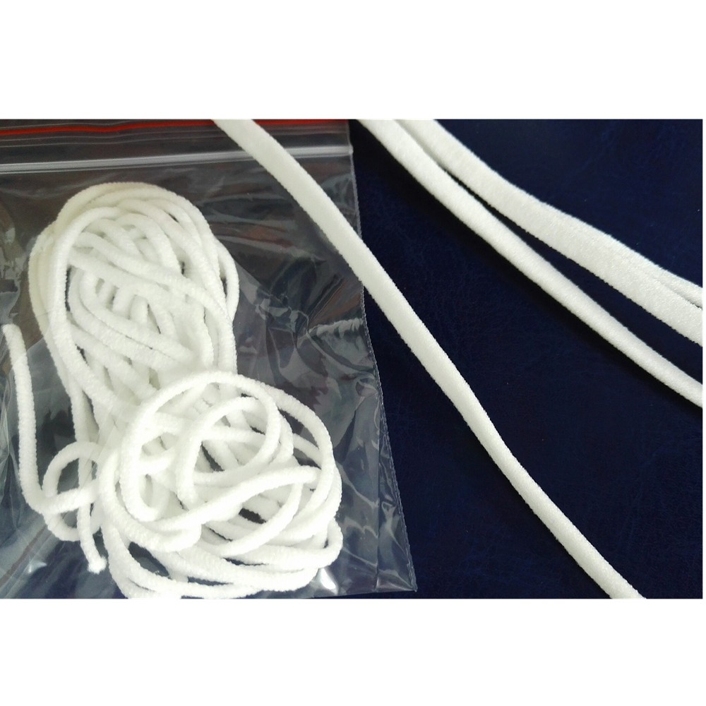 Customized size disposable surgical mask raw material white 5mm flat elastic round belt for KN95 N95 face mask - 4 