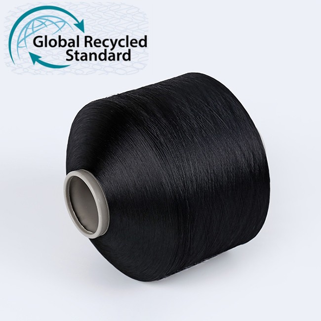 Factory Price recycle recycled 75D dty textured polyester pet bottle sock filament yarn with grs certificate for knitting - 1