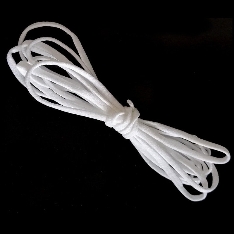 Factory white 3mm flat elastic earloop - 3 