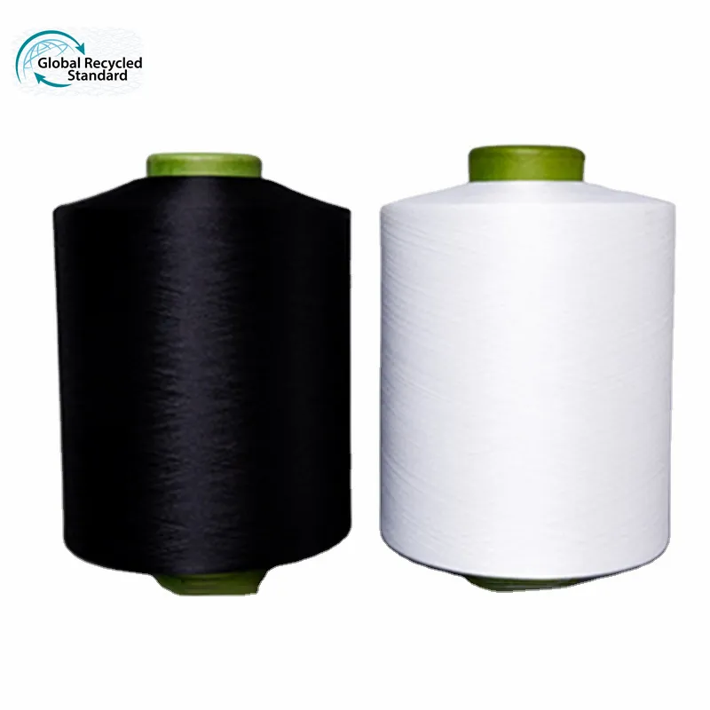 FDY 75D Black Semi Dull Recycled Polyester Filament Yarn Suppliers