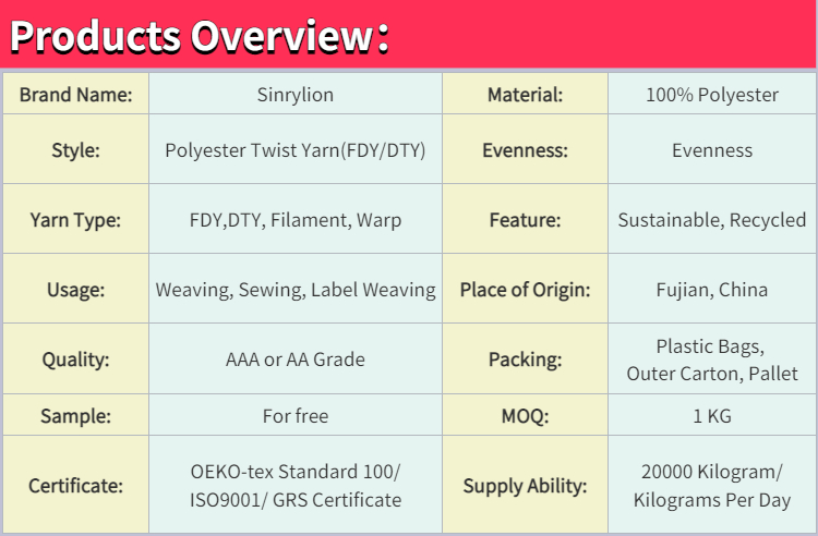 Polyester Textured Yarn Manufacturer Products Overview
