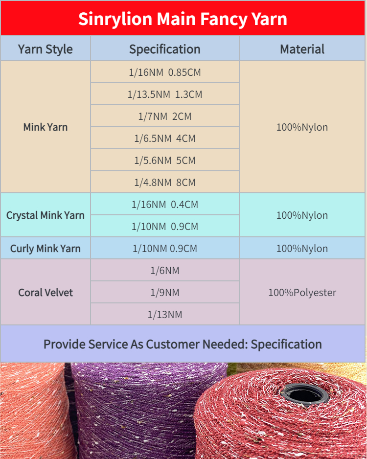 Crystal Mink Yarn for Knitting Product Attribute