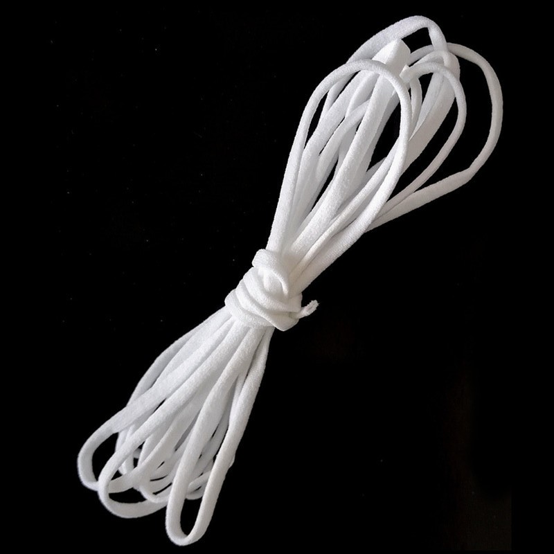 Manufacturer white black 5mm earloop round elastic band for folding face mask - 0