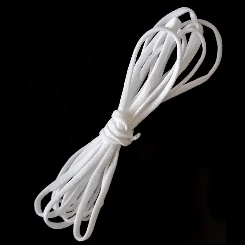 Manufacturer white black 5mm earloop round elastic band for folding face mask