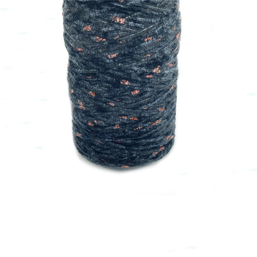 दुपट्टा स्वेटर के लिए थोक रंगीन मिश्रित 100% पॉलिएस्टर सेनील कोर फैंसी यार्न - 2