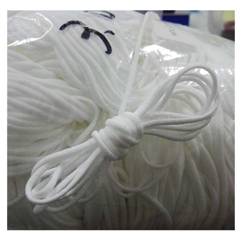 Stock bulk mask material white disposable elastic earloop ear rope for face masks
