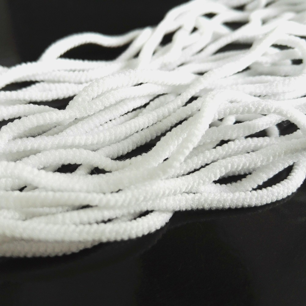 Wholesale 3mm elastic earloop round white disposable face masks ear string band cord rope - 1 