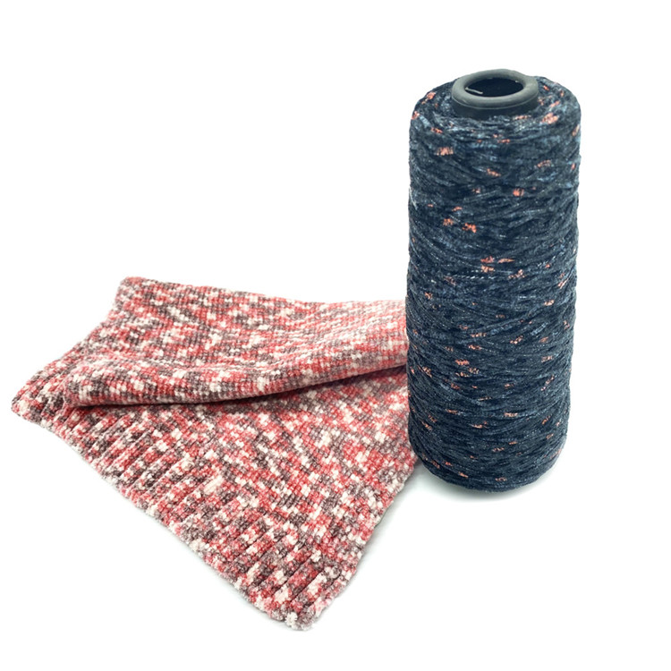 Оптовая продажа красочной смешанной пряжи из 100% синели из полиэстера для свитера-шарфа