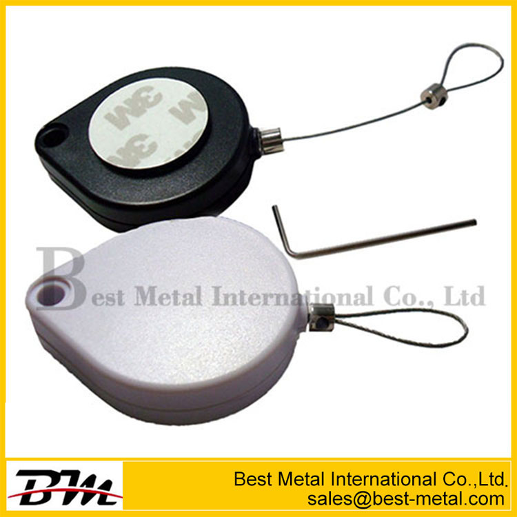 Heart-Shaped Cable Coiled Security Tether With With Square Glutinous Plate End