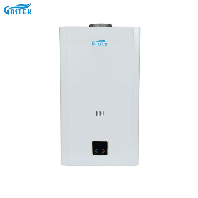 Купете добавувач од Кина Константна температура 10L 12L 16L 18L Топлински чад Тип на чад со LCD панел Монтиран на ѕид без резервоар Инстант ТНГ Гејзери со природен гас за топла вода за туширање