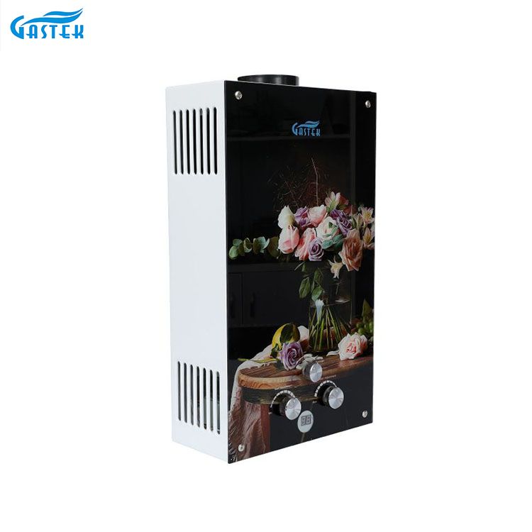 China Gaswarmwasserbereiter Herstellung Großhandel Haushaltsgerät Glasscheibe Gas Geysir mit LCD-Display.