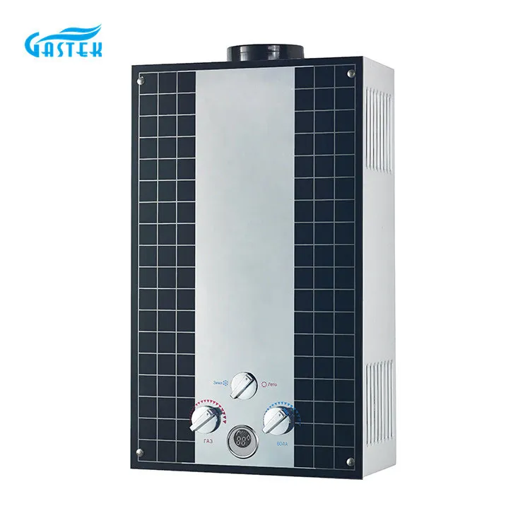 Home Appliance Glass Panel Bathroom Flue Type Gas Geyser with CE Approval