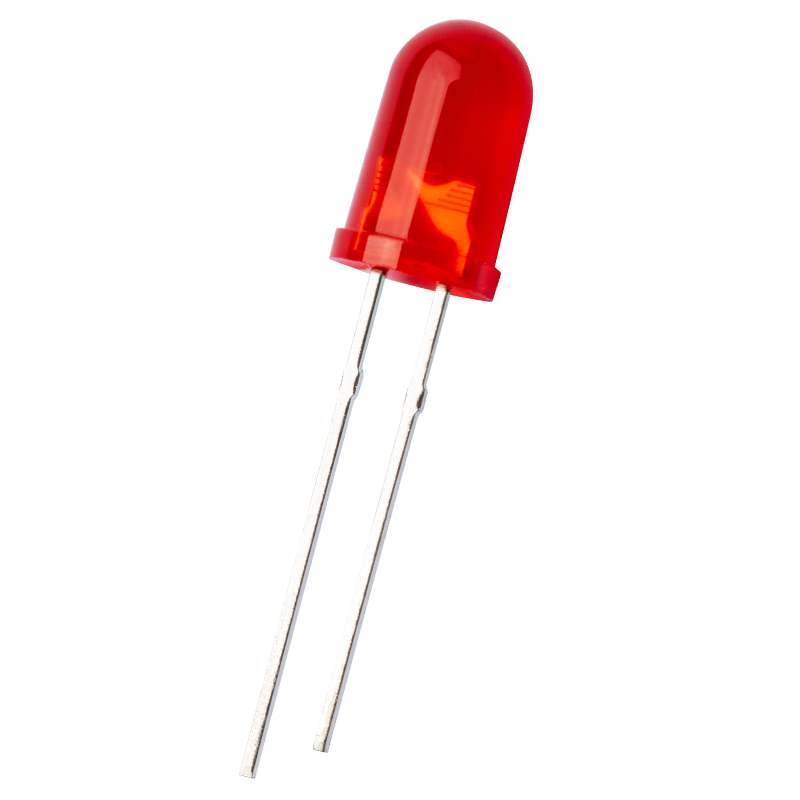 5mm led light emitting diode red diffused short pins 0.6W through hole led