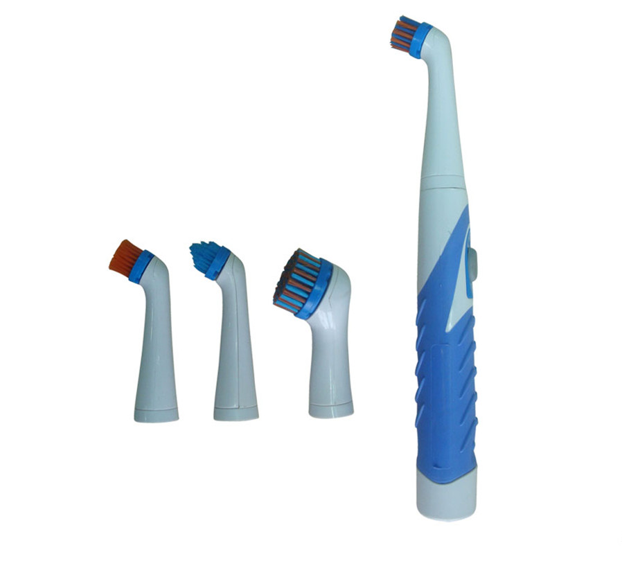 Battery operated cleaning brush kitchen sonic scrubber kit