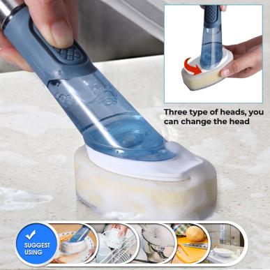 4 Replaceable Kitchen Electric Dish Peniculus Long Palpate Liquid Sonic Scrubber - 5